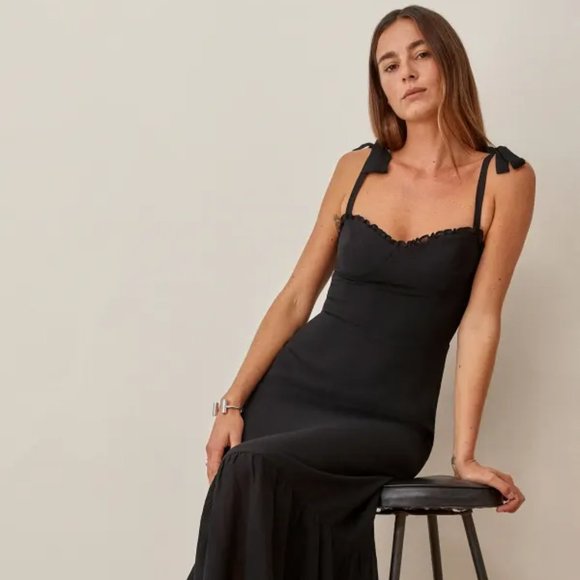 Reformation Nikita Dress in Black - Picture 3 of 8